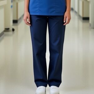 Natural Uniforms Scrub Pants Womens Size XS Blue Stright Leg Nurse Medical